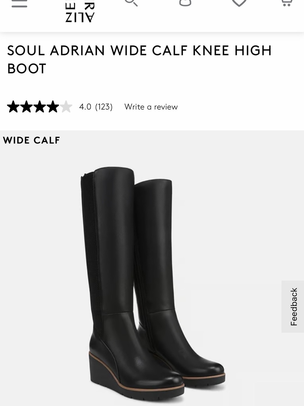 Naturalized Adrian Wide Calf Knee High Boot - Black